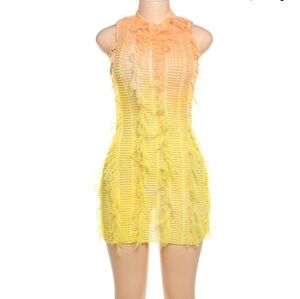 Bold Orange and Yellow Knit Dress
